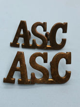 Load image into Gallery viewer, Original WW1 British Army Service Corps (A.S.C.) Shoulder Titles - The Militaria Shop