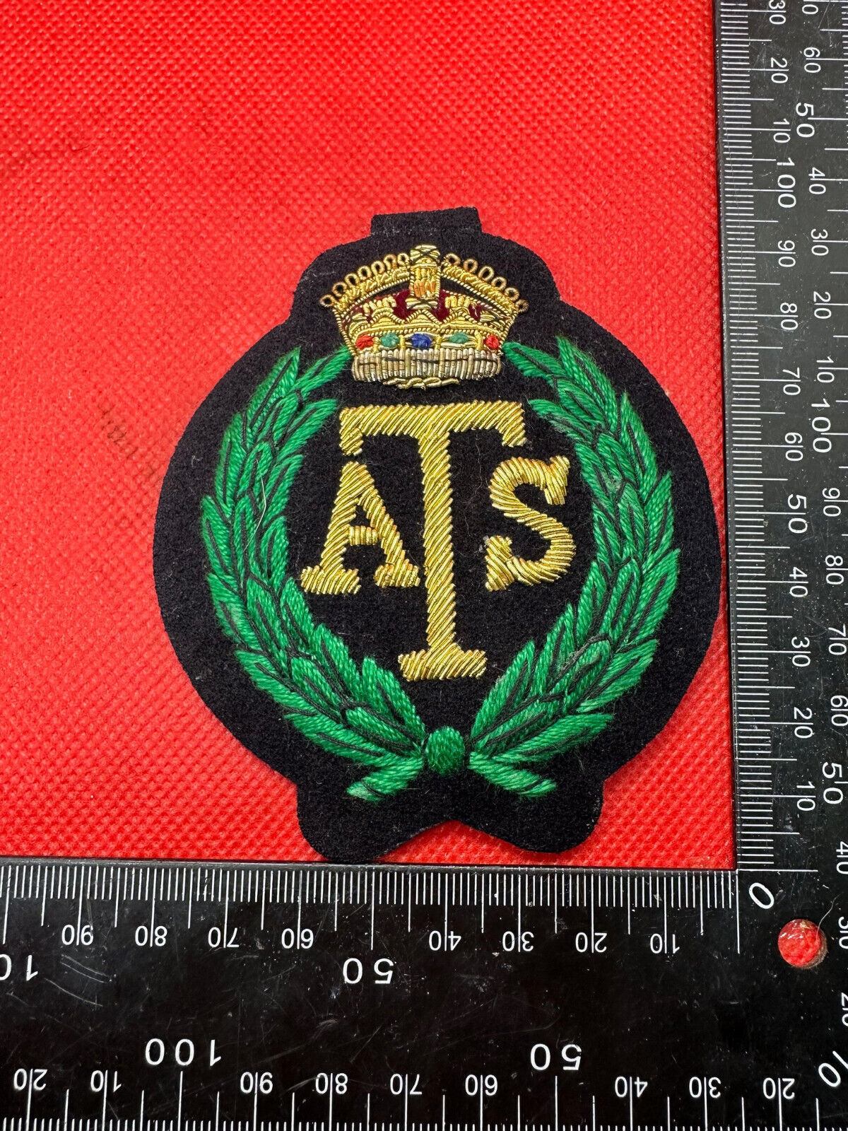British Army Bullion Embroidered Blazer Badge - ATS - Auxiliary Territorial Serv - The Militaria Shop