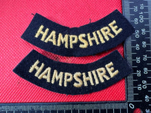 Load image into Gallery viewer, Original WW2 British Home Front Civil Defence Hampshire Shoulder Titles - The Militaria Shop