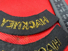 Load image into Gallery viewer, Original WW2 British Home Front Civil Defence Hackney Shoulder Titles - The Militaria Shop