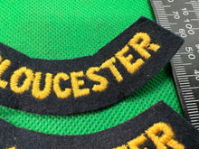 Load image into Gallery viewer, Original WW2 British Home Front Civil Defence Gloucester Shoulder Titles - The Militaria Shop