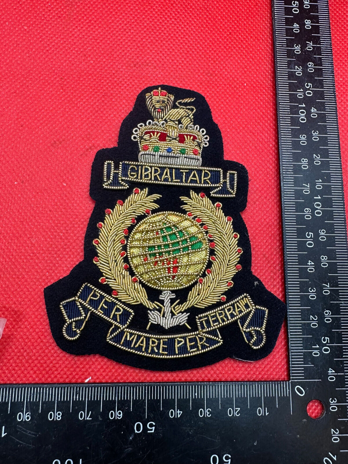 British Army Bullion Embroidered Blazer Badge - Royal Marines - Queen's Cro - The Militaria Shop