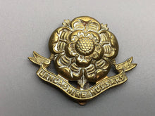 Load image into Gallery viewer, Original WW1 British Army Cap Badge - Lancashire Hussars - The Militaria Shop