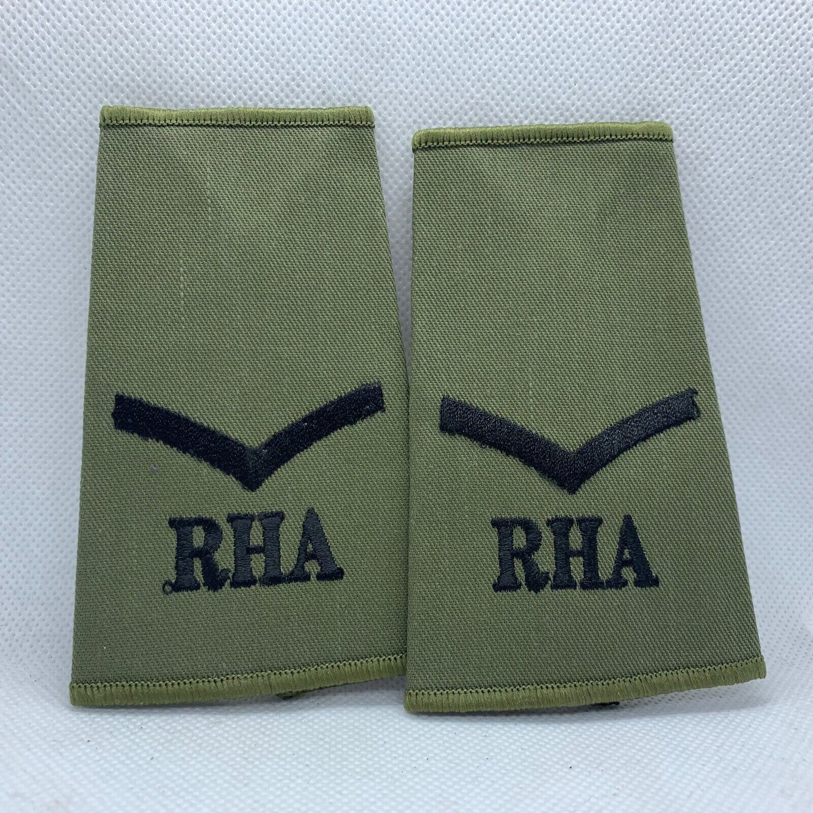 RHA Royal Horse OD Green Rank Slides / Epaulette Pair Genuine British Army - NEW - The Militaria Shop