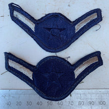 Load image into Gallery viewer, Pair of United States Air Force Rank Chevrons Navy Blue - Airmen - The Militaria Shop