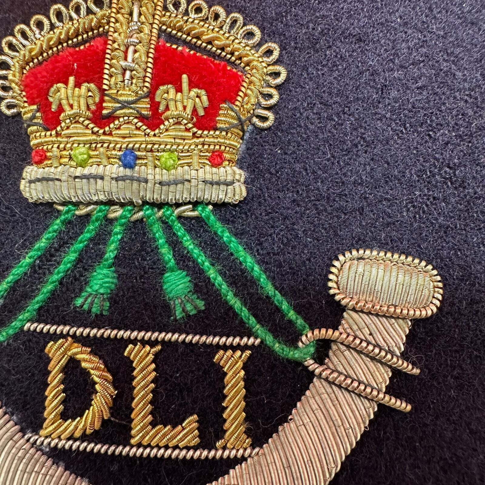British Army Bullion Embroidered Blazer Badge -Durham Light Infantry Kings Crown - The Militaria Shop