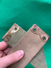 Load image into Gallery viewer, Original WW2 Pattern British Army L Straps Pair - 37 Pattern Webbing Haversack - The Militaria Shop