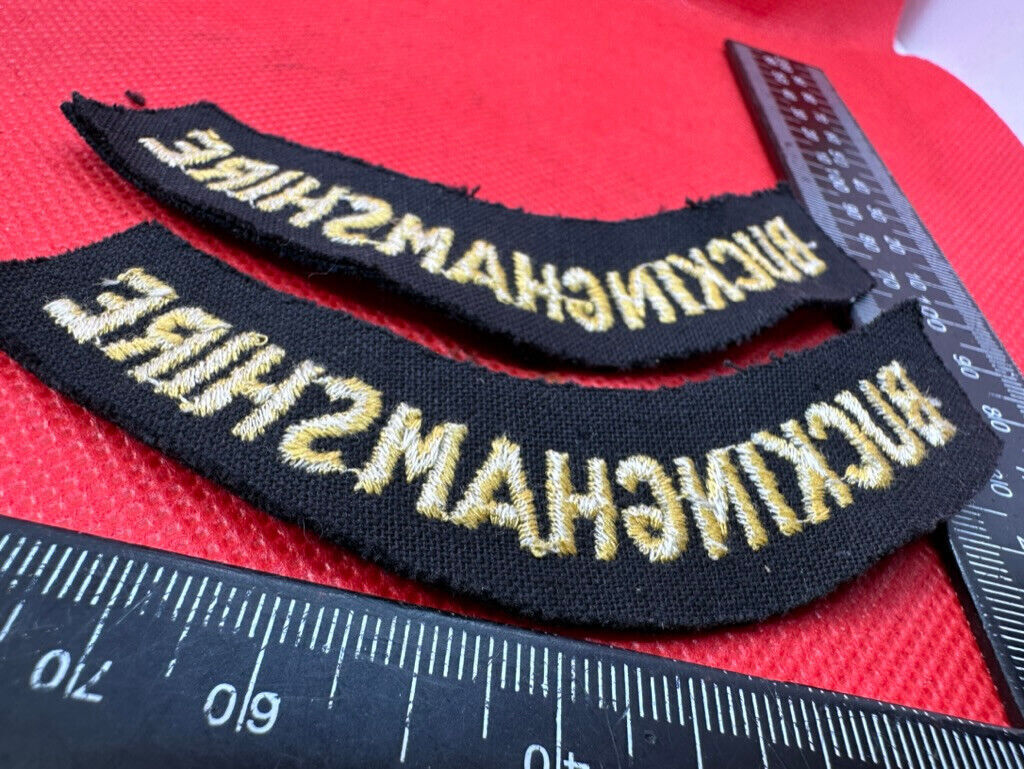 Original WW2 British Home Front Civil Defence Buckinghamshire Shoulder Titles - The Militaria Shop