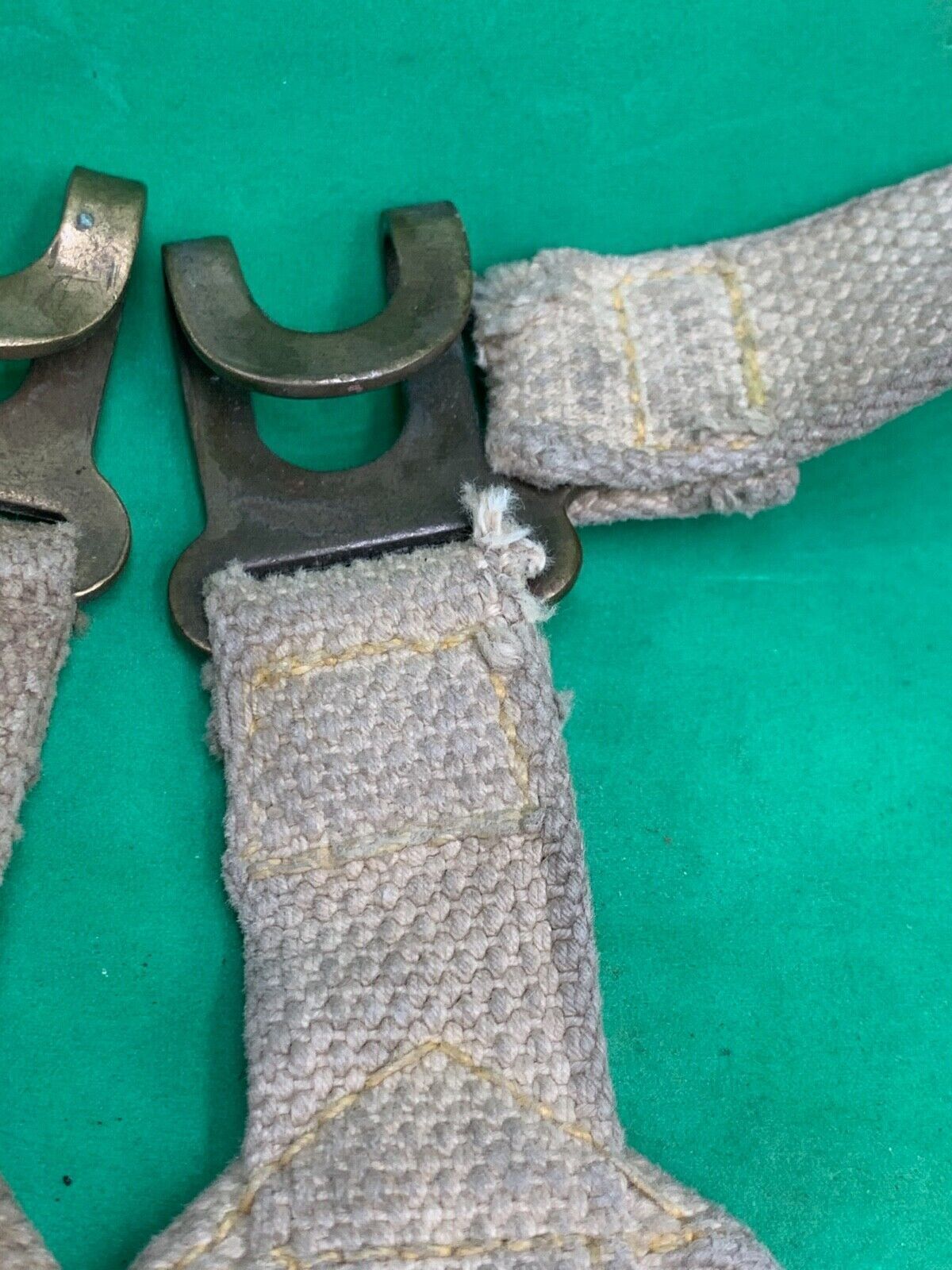 Original WW2 Pattern British Army L Straps Pair - 37 Pattern Webbing Haversack - The Militaria Shop