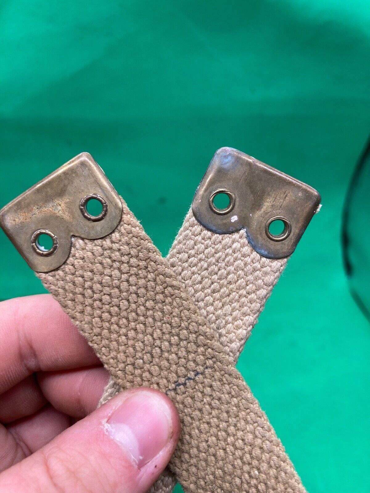 Original WW2 Pattern British Army L Straps Pair - 37 Pattern Webbing Haversack - The Militaria Shop