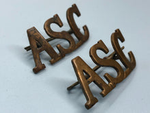 Load image into Gallery viewer, Original WW1 British Army Service Corps (A.S.C.) Shoulder Titles - The Militaria Shop