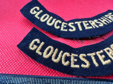 Load image into Gallery viewer, Original WW2 British Home Front Civil Defence Gloucestershire Shoulder Titles - The Militaria Shop