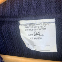 Lade das Bild in den Galerie-Viewer, Genuine British RAF Royal Navy Blue Wool V-Neck Pullover Jersey - 94cm Chest - The Militaria Shop
