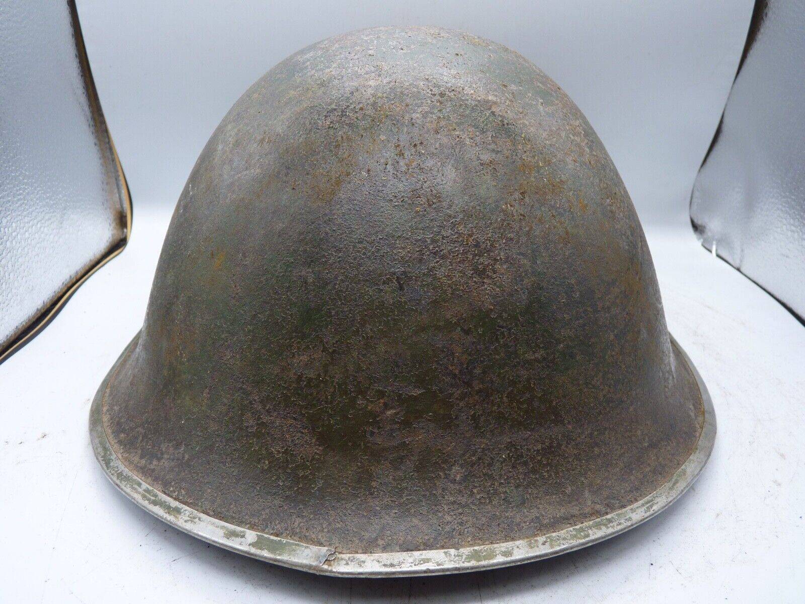 Original WW2 British / Canadian Army Mk3 High Rivet Turtle Army Combat Helmet - The Militaria Shop