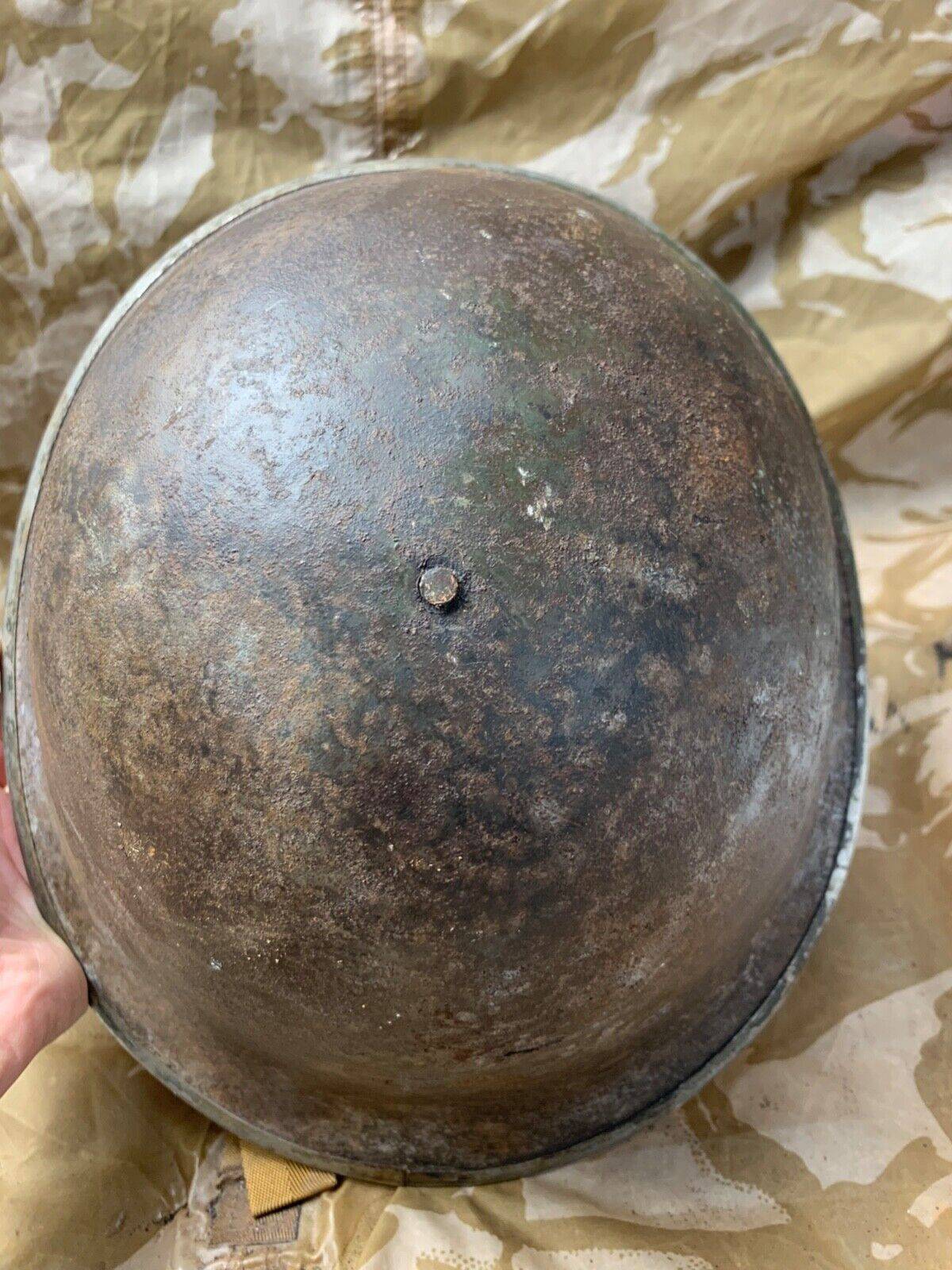 WW2 Mk3 High Rivet Turtle - British / Canadian Army Helmet - Good Original - The Militaria Shop