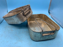 Load image into Gallery viewer, Original WW2 British Army Soldiers Mess Tin Set - Two Piece - Fold Out Handles - The Militaria Shop