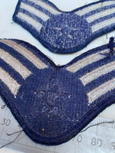 Load image into Gallery viewer, Pair of United States Air Force Rank Chevrons Navy Blue - Senior Airmen - The Militaria Shop