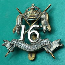 Load image into Gallery viewer, Original WW2 British Army 16th The Queen's Lancers Regiment Cap Badge - The Militaria Shop