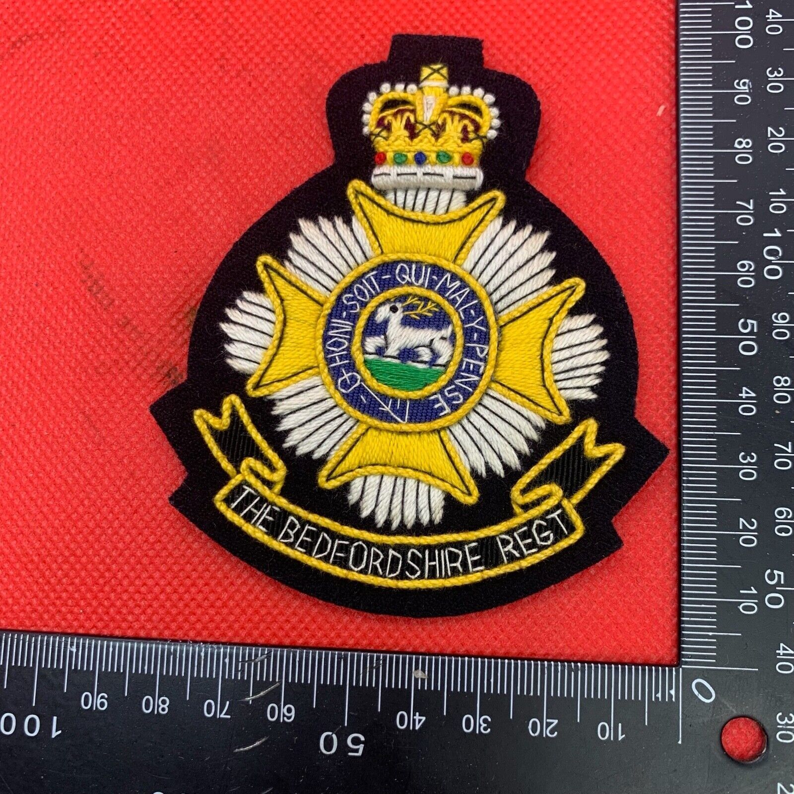 British Army The Bedfordshire Regiment Embroidered Blazer Badge - The Militaria Shop