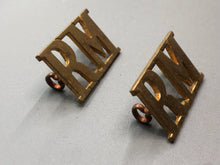 Load image into Gallery viewer, Original British Army WW2 Pair of Royal Marines (RM) Shoulder Titles - The Militaria Shop