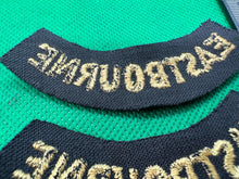 Charger l'image dans la galerie, Original WW2 British Home Front Civil Defence Eastbourne Shoulder Titles - The Militaria Shop