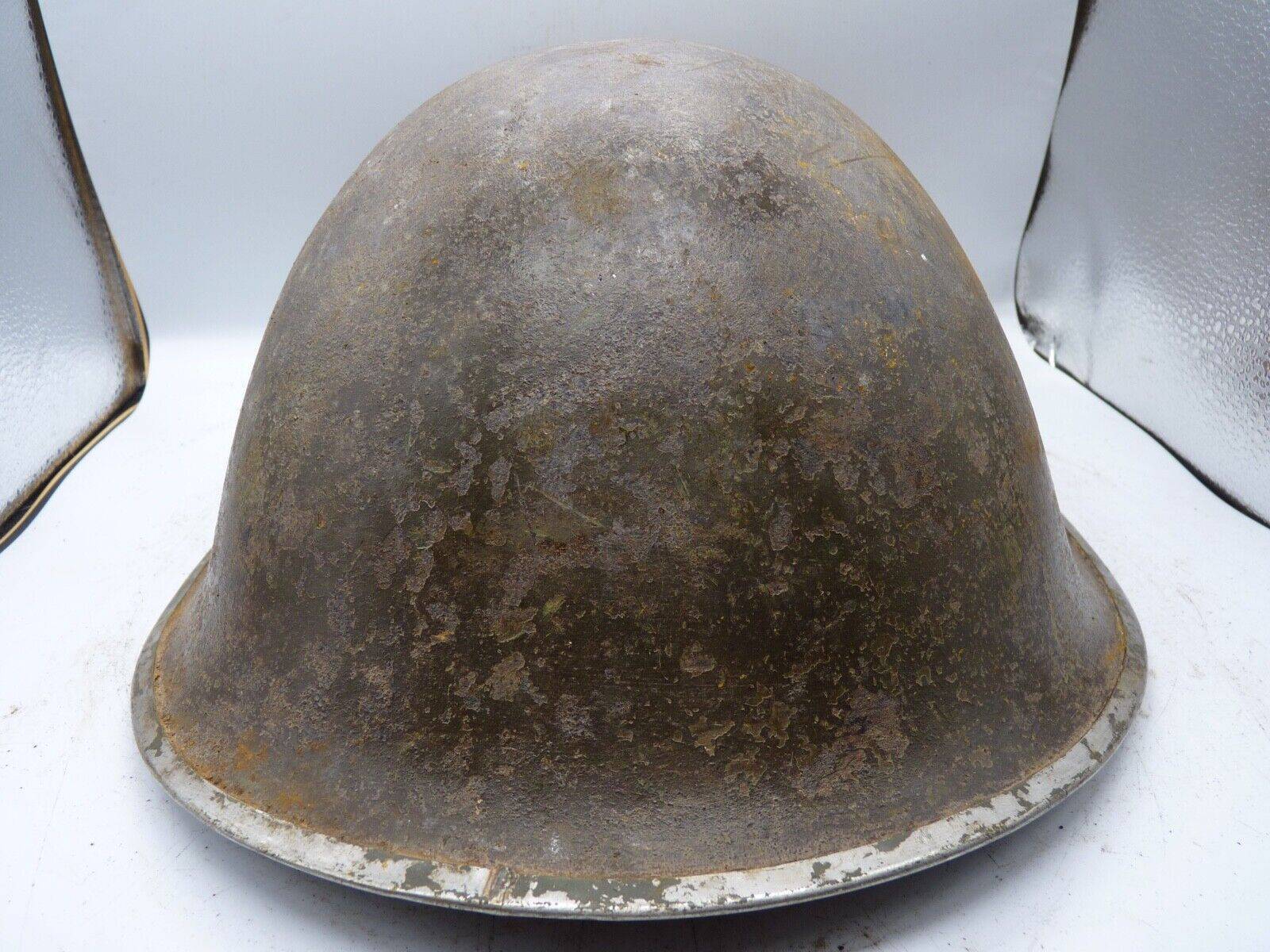 Original WW2 British / Canadian Army Mk3 High Rivet Turtle Army Combat Helmet - The Militaria Shop