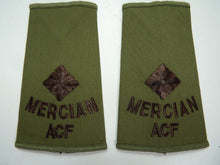 Charger l'image dans la galerie, Mercian ACF OD Green Rank Slides / Epaulette Pair Genuine British Army - NEW - The Militaria Shop