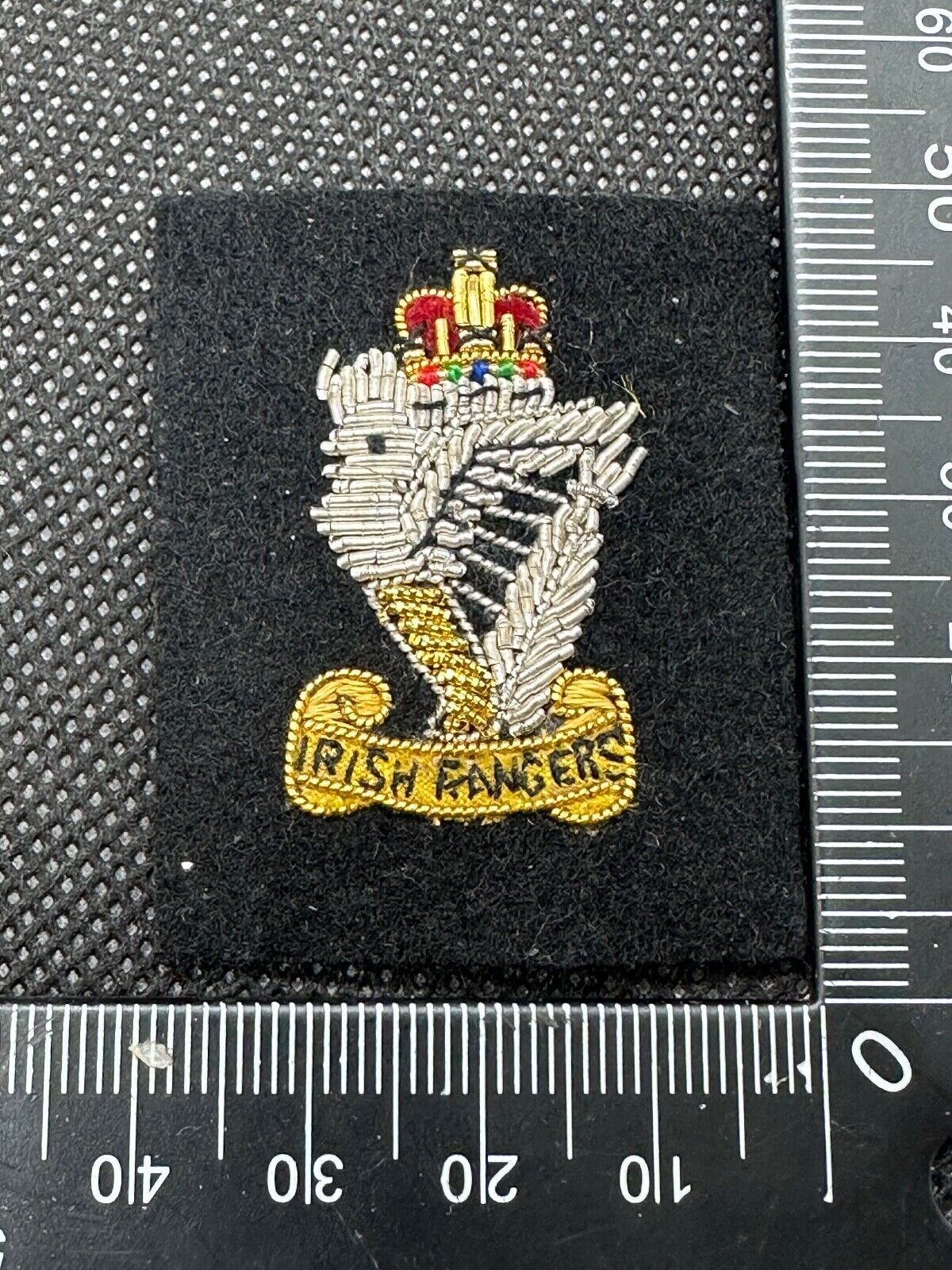 British Royal Irish Rifles Corps Bullion Cap / Beret / Blazer Badge - UK Made - The Militaria Shop