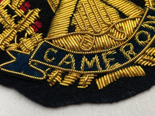 Lade das Bild in den Galerie-Viewer, British Army Bullion Embroidered Blazer Badge - Cameron Highlanders - The Militaria Shop
