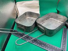 Load image into Gallery viewer, Original British Army WW2 Soldiers Mess Tin Set - Complete with Bag - The Militaria Shop