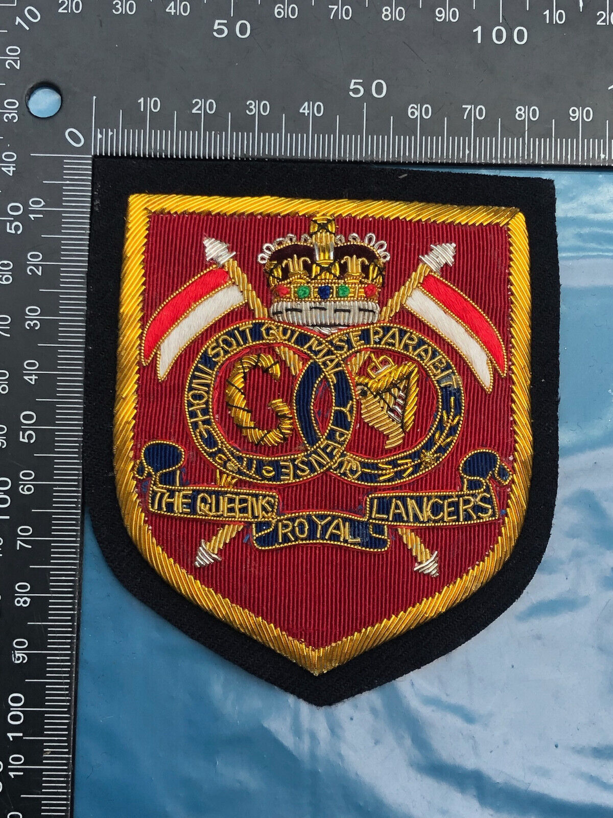 British Army Bullion Embroidered Blazer Badge - The Queen's Royal Lancers - The Militaria Shop