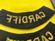 Load image into Gallery viewer, Original WW2 British Home Front Civil Defence Cardiff Shoulder Titles - The Militaria Shop