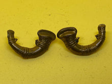 Load image into Gallery viewer, Original Pair of WW1 / WW2 British Army Light Infantry Facing Collar Badges - The Militaria Shop