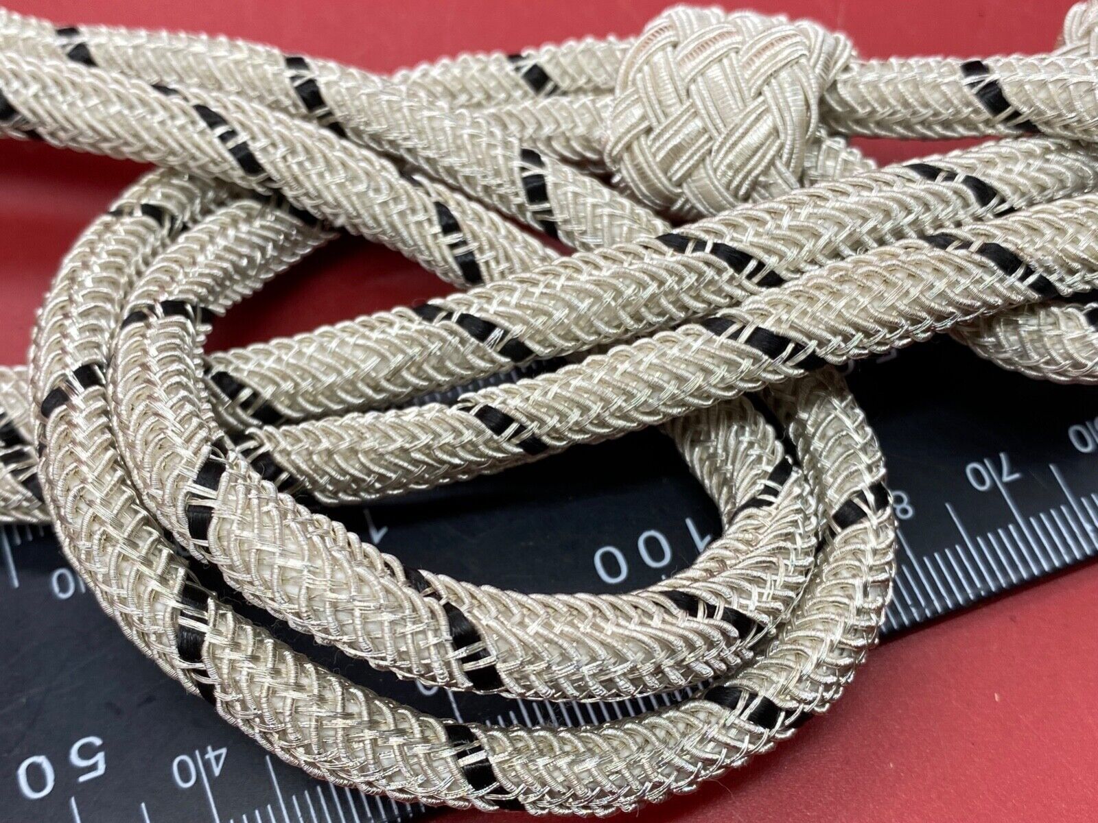 German Army Officer's Black and Silver Braid Lanyard / Aguillette. - The Militaria Shop