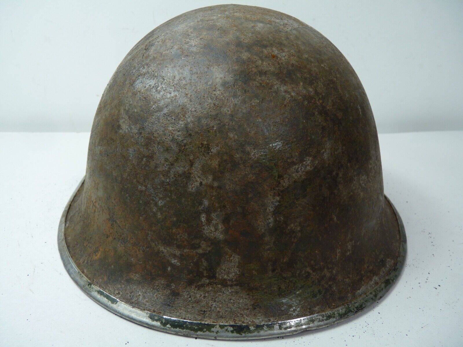 Original WW2 British / Canadian Army Mk3 High Rivet Turtle Army Combat Helmet - The Militaria Shop
