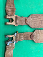 Load image into Gallery viewer, Original WW2 Pattern British Army L Straps Pair - 37 Pattern Webbing Haversack - The Militaria Shop