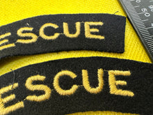 Load image into Gallery viewer, Original WW2 British Home Front Civil Defence Rescue Shoulder Titles - The Militaria Shop