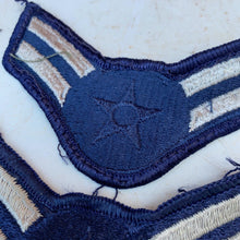 Load image into Gallery viewer, Pair of United States Air Force Rank Chevrons Navy Blue - Airmen First Class - The Militaria Shop