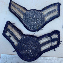 Load image into Gallery viewer, Pair of United States Air Force Rank Chevrons Navy Blue - Airmen First Class - The Militaria Shop