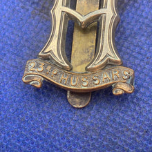 Load image into Gallery viewer, Original WW2 British Army 23rd Hussars Cap Badge - The Militaria Shop