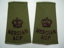 Charger l'image dans la galerie, Mercian ACF OD Green Rank Slides / Epaulette Pair Genuine British Army - NEW - The Militaria Shop