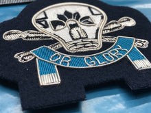 Load image into Gallery viewer, British Army Bullion Embroidered Blazer Badge - 17th 21st Lancers Death or Glory - The Militaria Shop