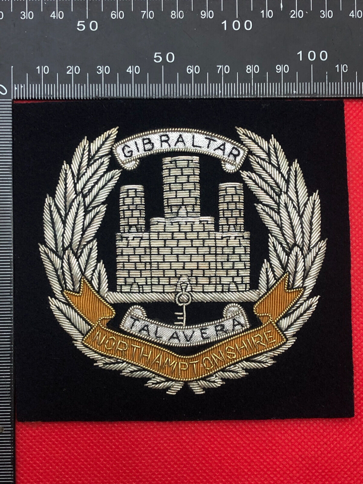 British Army Bullion Embroidered Blazer Badge - Northamptonshire Regiment - The Militaria Shop