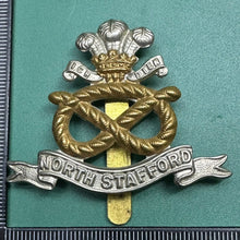 Load image into Gallery viewer, Original WW2 British Army North Stafford Regiment Cap Badge - The Militaria Shop