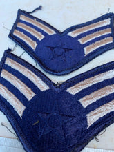 Load image into Gallery viewer, Pair of United States Air Force Rank Chevrons Navy Blue -- Senior Airmen - The Militaria Shop