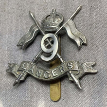 Load image into Gallery viewer, Original WW2 British Army 9th Queen's Royal Lancers Cap Badge - The Militaria Shop