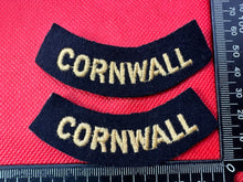 Charger l'image dans la galerie, Original WW2 British Home Front Civil Defence Cornwall Shoulder Titles - The Militaria Shop