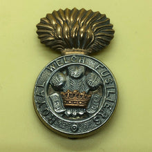 Load image into Gallery viewer, Original WW2 British Army Cap Badge - Royal Welch Fusiliers Regiment RWF - The Militaria Shop