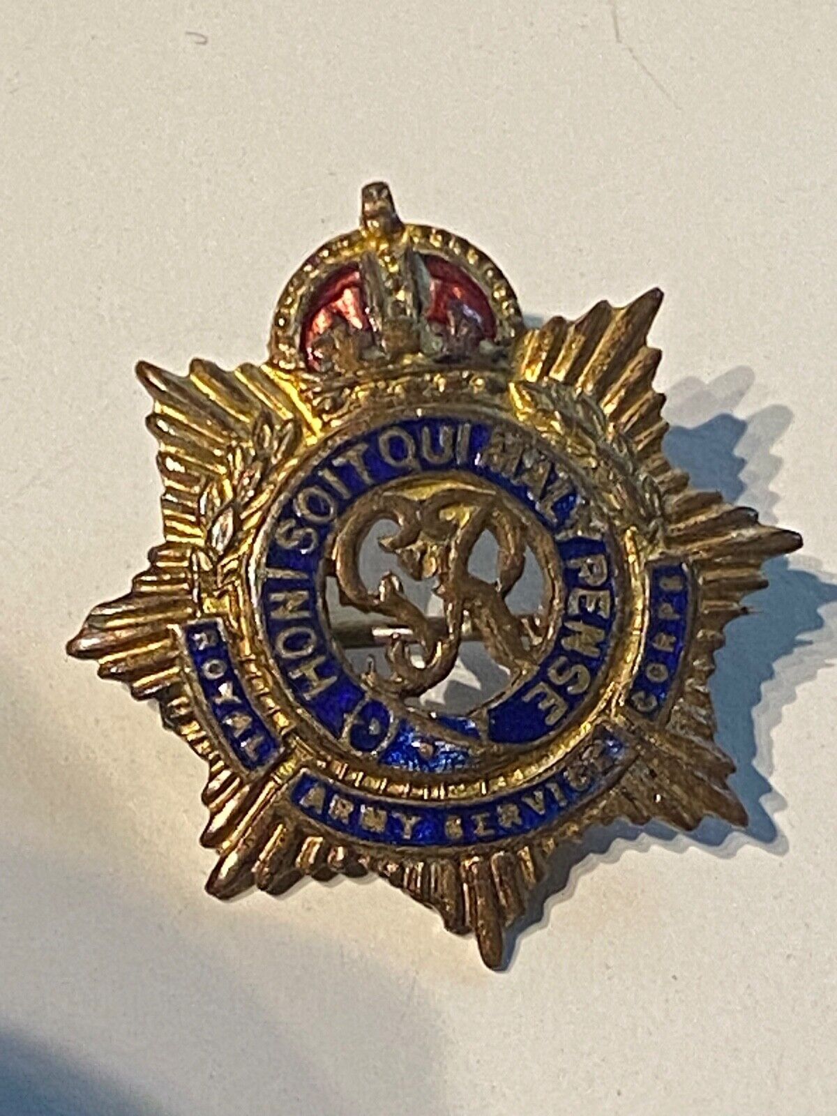 Original WW2 British Army - GVI Royal Army Service Corps Sweetheart Brooch - The Militaria Shop