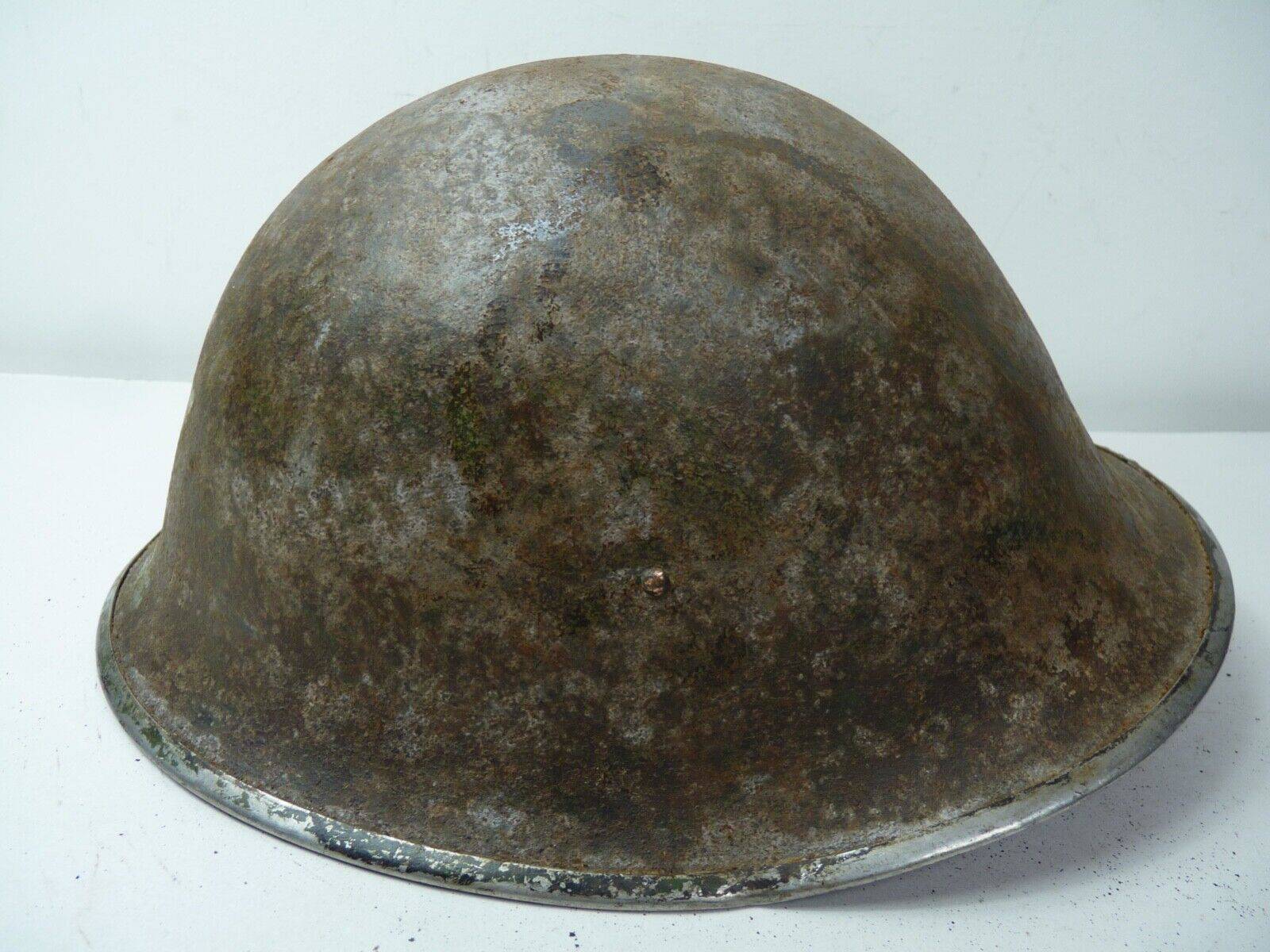 Original WW2 British / Canadian Army Mk3 High Rivet Turtle Army Combat Helmet - The Militaria Shop